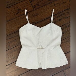 RW&CO. White Textured cut out Camisole Top size medium